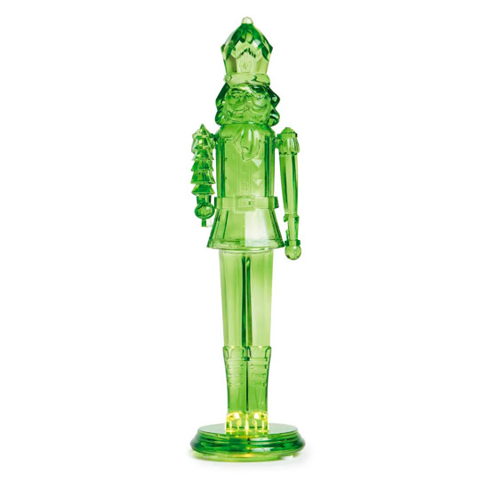 Imagem SOLDADO DE CHUMBO DECORATIVO EM ACRÍLICO VERDE COM LED 30X8X7,5CM - CROMUS