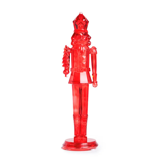 Imagem SOLDADO DE CHUMBO DECORATIVO EM ACRÍLICO VERMELHO COM LED 30X8X7,5CM - CROMUS