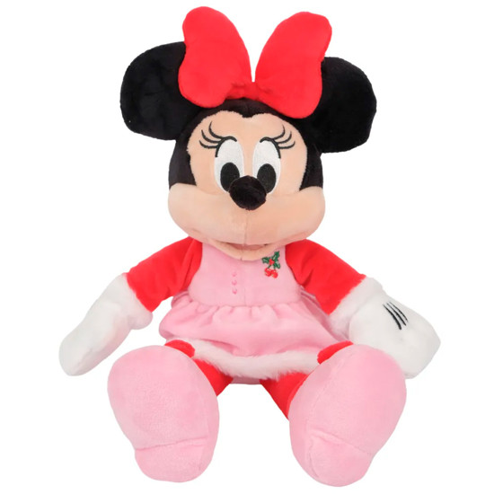 Imagem PELÚCIA NATALINA MINNIE ROUPA ROSA E VERMELHA 30X24X12CM - CROMUS