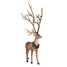 Imagem de RENA NATALINA DECORATIVA COM COLAR DE GUIRLANDA EM RESINA 57CM - GRILLO - Grillo Ltda