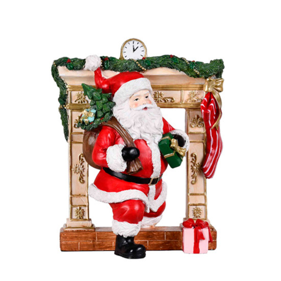 Imagem PAPAI NOEL DECORATIVO EM RESINA COLORIDO 22CM - GRILLO