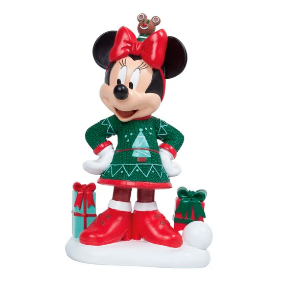 Imagem MINNIE NATALINA EM PÉ COM PRESENTES EM RESINA 34X19X14CM - CROSS