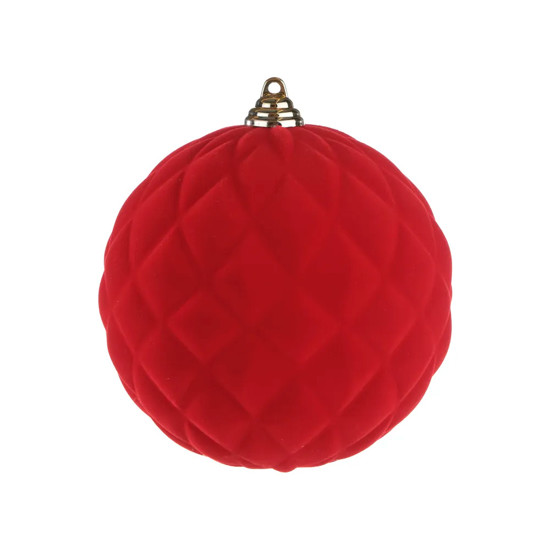 Imagem ENFEITE NATALINO BOLA FLOCADA VERMELHA EM PLÁSTICO 20CM - CROMUS