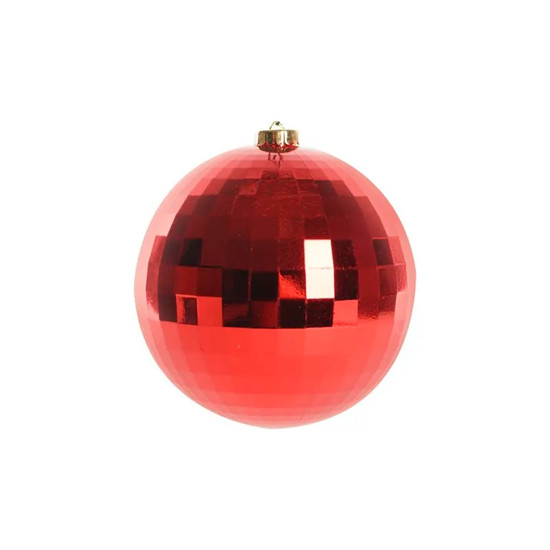 Imagem BOLA DISCO NATALINA PARA PENDURAR VERMELHA EM PLÁSTICO 20CM - CROMUS