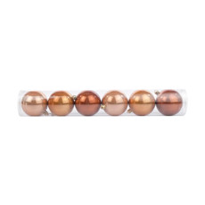 Imagem de TUBO COM 6 BOLAS PÉROLADA CAPUCCINO EM PLÁSTICO 4CM - CROMUS - Cromus Embalagens Ind E Com Ltda