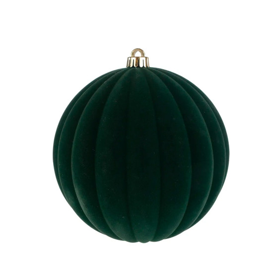 Imagem ENFEITE NATALINO BOLA FLOCADA VERDE EM PLÁSTICO 20CM - CROMUS