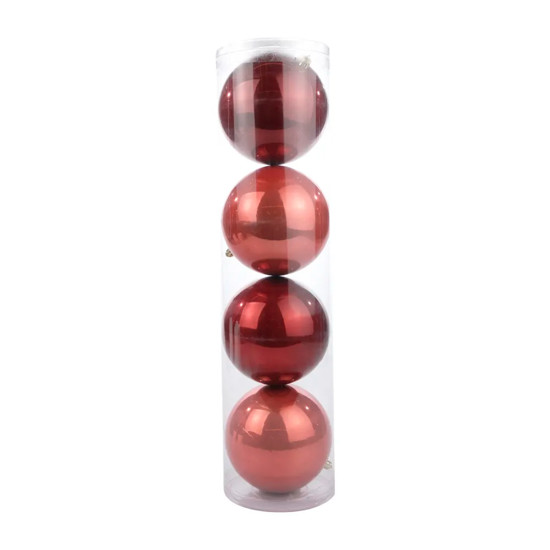 Imagem TUBO COM 4 BOLAS PEROLADAS CASSIS EM PLÁSTICO 12CM - CROMUS