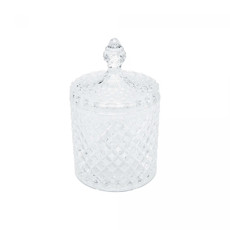 Imagem de POTICHE DECORATIVO DE CRISTAL COM TAMPA LITT 7X7X11CM - WOLFF - Rojemac Impotacao E Exportacao Ltda