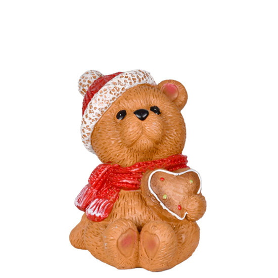 Imagem URSO NOEL DECORATIVO EM RESINA VERMELHO 20X10X9CM - GRILLO