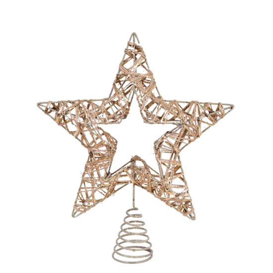 Imagem PONTEIRA ESTRELA ARAMADA CHAMPAGNE DOURADO 25CM - GRILLO