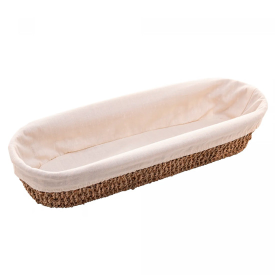 Imagem CESTA OVAL DE SISAL COM FORRO EM TECIDO 43,5CM X 15CM - WOLFF 