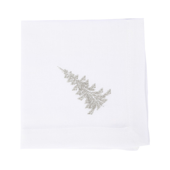 Imagem GUARDANAPO NATALINO PAPEL TECIDO BRANCO COM ÁRVORE 40X40CM - CROMUS