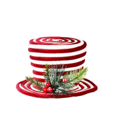 Imagem de CARTOLA NATALINA DECORATIVA VERMELHA E BRANCO EM TECIDO E ESPUMA 12X19CM - GRILLO - Grillo Ltda