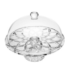 Imagem de PRATO PARA BOLO COM PÉ E TAMPA DELI DIAMOND 23,5X30CM - LYOR - Coliseu Presentes Ltda