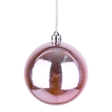 Imagem de BOLA NATALINA LISA METALIZADA ROSA CLARO 8CM 2 PEÇAS EM PLÁSTICO - GRILLO - Grillo Ltda