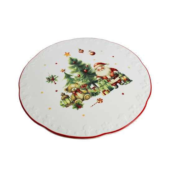 Imagem PRATO PARA BOLO NATALINO EM PORCELANA 30CM - CROSS