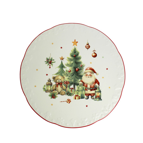 Imagem PRATO PARA BOLO NATALINO EM PORCELANA 30CM - CROSS