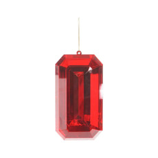 Imagem de ENFEITE PARA ÁRVORE DE NATAL FORMATO JÓIA JADE VERMELHA EM PLÁSTICO - CROMUS - Cromus Embalagens Ind E Com Ltda