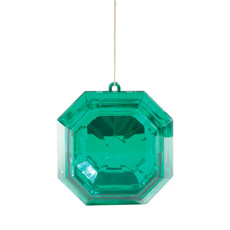 Imagem de ENFEITE DECORATIVO PARA ÁRVORE DE NATAL FORMATO JÓIA VERDE EM PLÁSTICO - CROMUS - Cromus Embalagens Ind E Com Ltda