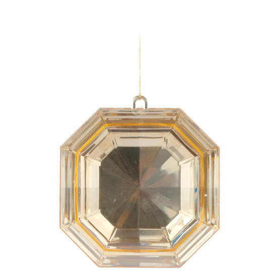 Imagem ENFEITE NATALINO DECORATIVO FORMATO JÓIA DOURADA EM PLÁSTICO 8X14,5CM - CROMUS