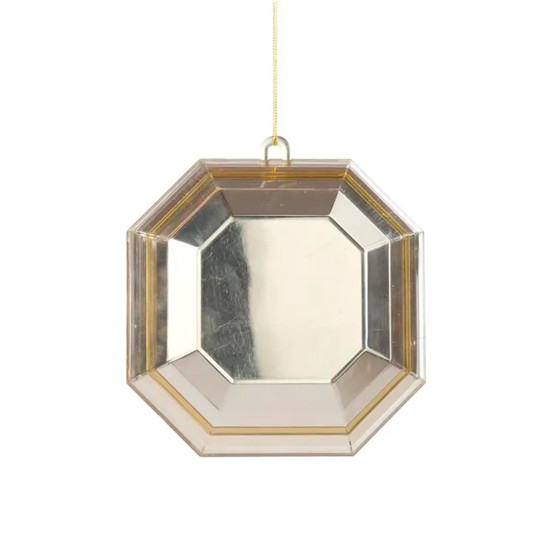 Imagem ENFEITE NATALINO DECORATIVO FORMATO JÓIA DOURADA EM PLÁSTICO 8X14,5CM - CROMUS