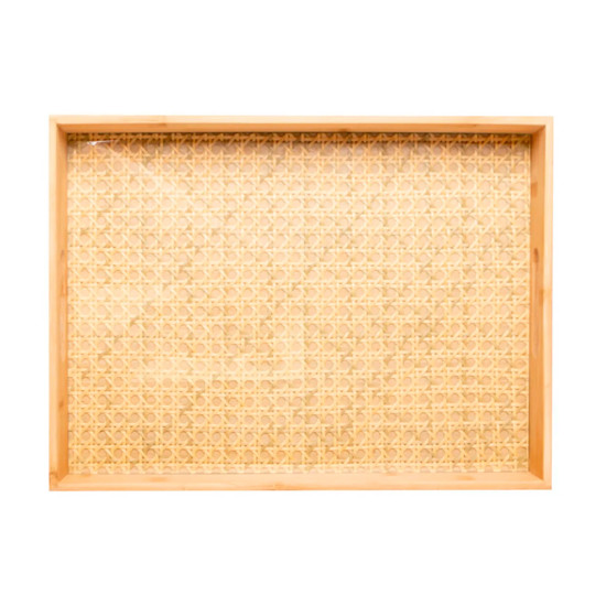 Imagem BANDEJA DE BAMBU COM FUNDO EM TRELIÇA 39CM X 29CM X 5CM - WOLFF