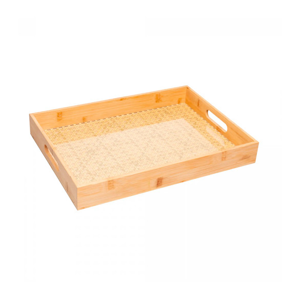 Imagem BANDEJA DE BAMBU COM FUNDO EM TRELIÇA 39CM X 29CM X 5CM - WOLFF