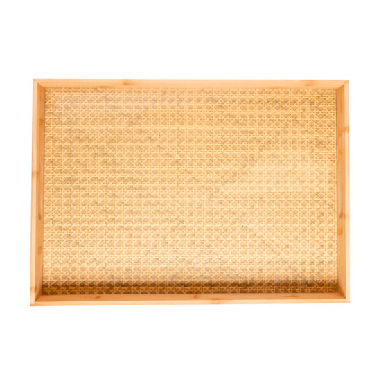 Imagem BANDEJA DE BAMBU COM FUNDO EM TRELIÇA 48CM X 35CM X 5CM - WOLFF
