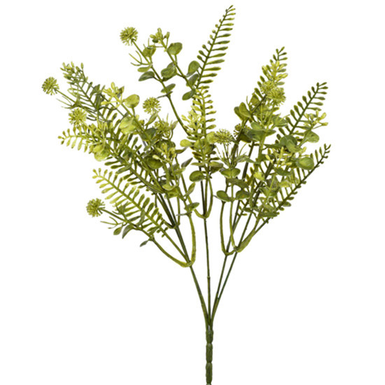 Imagem HASTE DE FOLHAS VERDES OUTONADAS DE PLÁSTICO 30X15CM - GRILLO