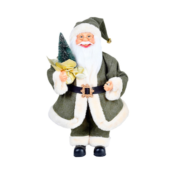 Imagem PAPAI NOEL DECORATIVO DE ROUPA VERDE EM PLÁSTICO E POLIÉSTER 40X24X13CM - GRILLO