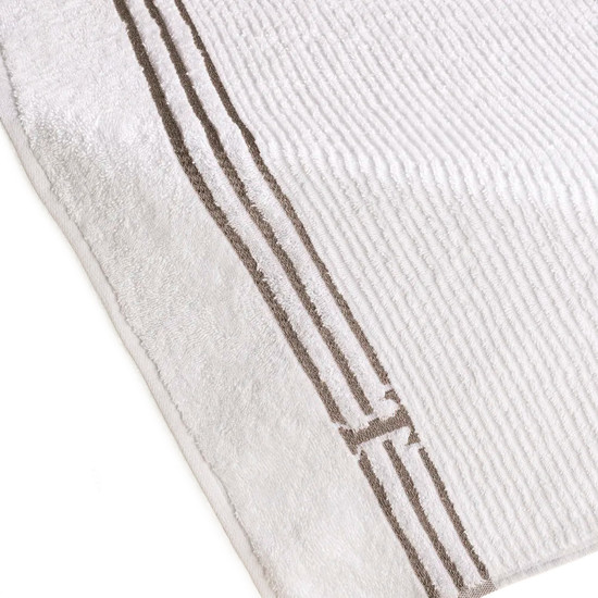 Imagem TOALHA DE PRAIA 100% ALGODÃO ISOLA BRANCO / LEGNO 86X160CM - TRUSSARDI