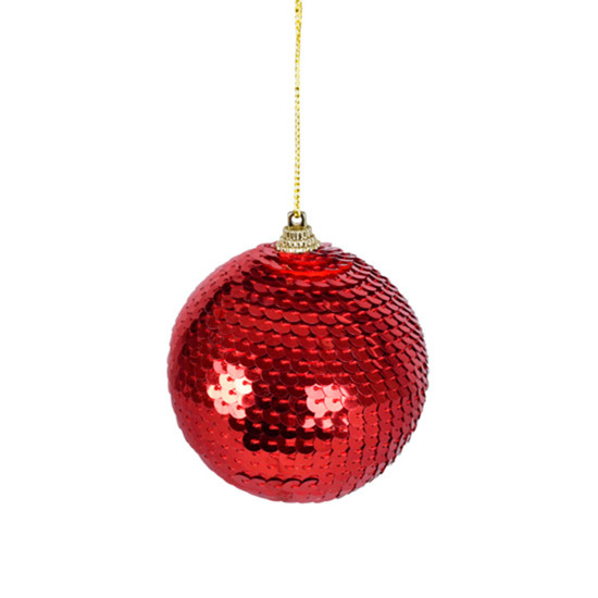 Imagem CONJUNTO 3 BOLAS NATALINAS VERMELHAS DE PLÁSTICO 8CM - GRILLO