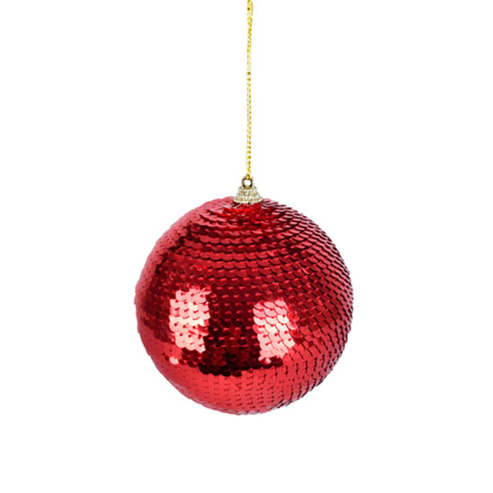 Imagem CONJUNTO 3 BOLAS NATALINAS VERMELHAS DE PLÁSTICO 10CM - GRILLO