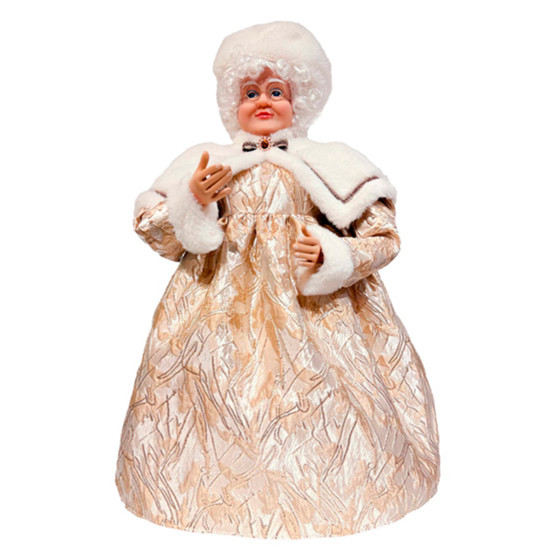 Imagem MAMÃE NOEL DECORATIVA COM VESTIDO CHAMPAGNE 60X30X20CM - GRILLO