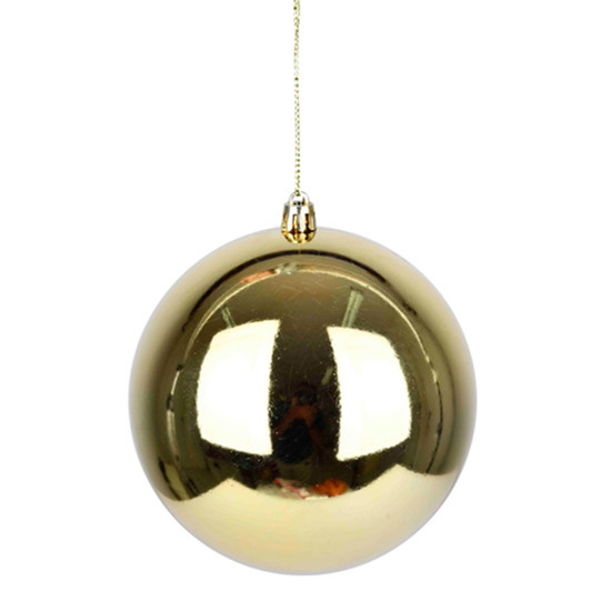 Imagem BOLA NATALINA DOURADA METALIZADA DE PLÁSTICO 12CM - GRILLO