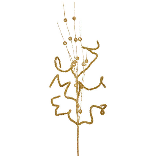 Imagem HASTE DECORATIVA ESPIRAL DOURADA MOLDÁVEL DE PLÁSTICO COM GLITTER 72X7CM - GRILLO