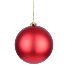 Imagem de BOLA NATALINA VERMELHA FOSCA 12CM DE PLÁSTICO - GRILLO - Grillo Ltda