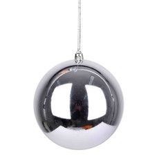 Imagem de BOLA NATALINA PRATEADA METALIZADA DE PLÁSTICO 12CM - GRILLO - Grillo Ltda