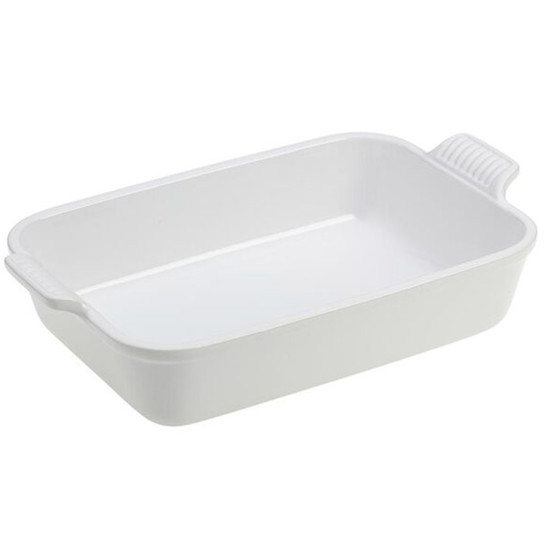 Imagem TRAVESSA RETANGULAR HERITAGE BRANCA DE CERÂMICA 9X33X20CM - LE CREUSET