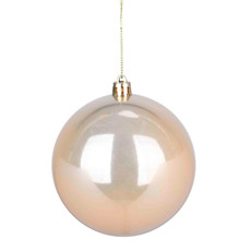 Imagem de BOLA NATALINA DECORATIVA CHAMPAGNE PEROLADA DE PLÁSTICO 10CM - GRILLO - Grillo Ltda