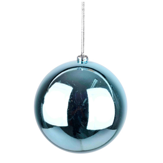 Imagem BOLA NATALINA AZUL CLARO METALIZADA DE PLÁSTICO 20CM - GRILLO