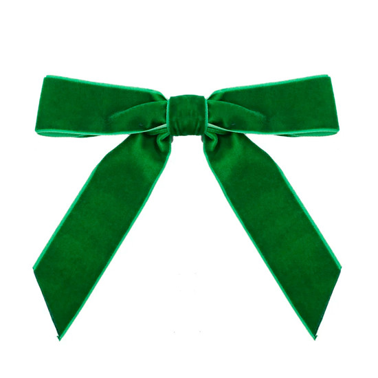 Imagem CONJUNTO 6 LAÇOS PRONTOS DE VELUDO VERDE EM POLIÉSTER 14X12CM - CROMUS