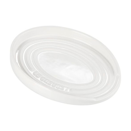 Imagem DESCANSO OVAL BRANCO 16CM DE CERÂMICA PARA COLHER - LE CREUSET
