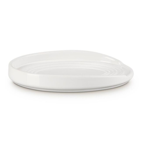 Imagem DESCANSO OVAL BRANCO 16CM DE CERÂMICA PARA COLHER - LE CREUSET