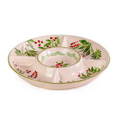 Imagem de PETISQUEIRA BERRIES VERMELHAS E FOLHAS VERDES DE CERÂMICA - CERÂMICA LUIZ SALVADOR - São Lourenco Comercio E Decoracao Eireli