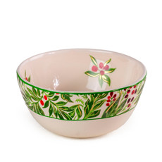 Imagem de BOWL NATALINO BERRIES VERMELHAS E FOLHAS VERDES 7,5X15CM - CERÂMICA LUIZ SALVADOR - São Lourenco Comercio E Decoracao Eireli