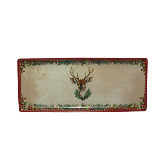 Imagem BANDEJA NATALINA RETANGULAR DE MELAMINA 37X15CM - GRILLO