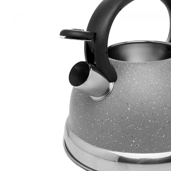 Imagem CHALEIRA DE INDUÇÃO 3L GRANILITE CINZA DE ALUMÍNIO COM APITO 20X24X22CM - WOLFF