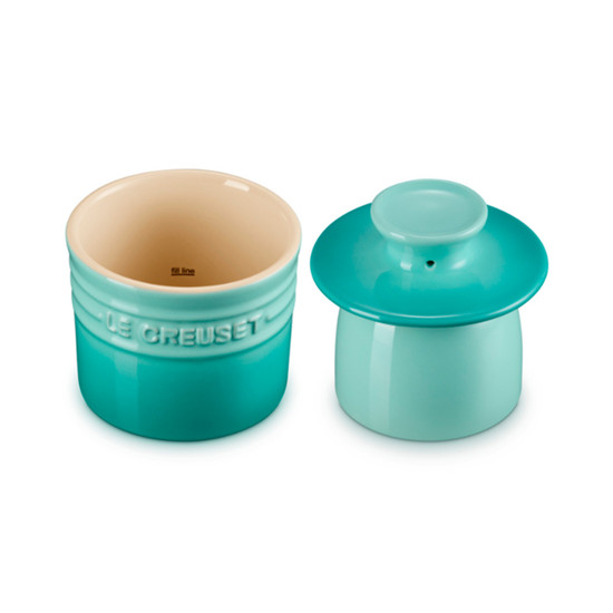 Imagem POTE PARA MANTEIGA 170ML AZUL MENTA DE CERÂMICA 11X10X10CM - LE CREUSET