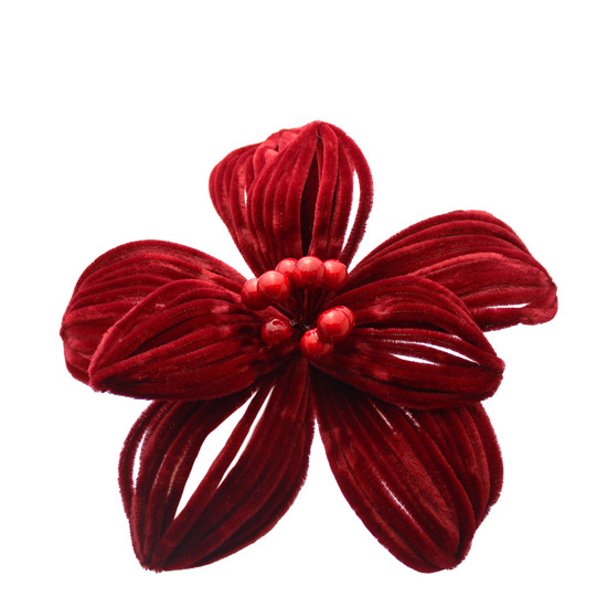 Imagem HASTE DECORATIVA DE BICO DE PAPAGAIO VINHO AVELUDADO DE POLIÉSTER 37X30CM - TUUT